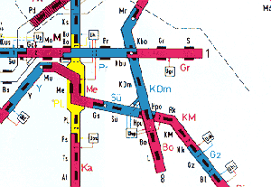 Bahnspeisebezirke U-Bahn 1976